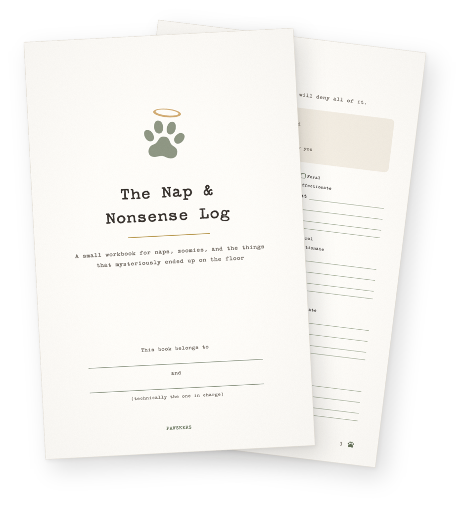 The Nap & Nonsense Log, a free printable cat log