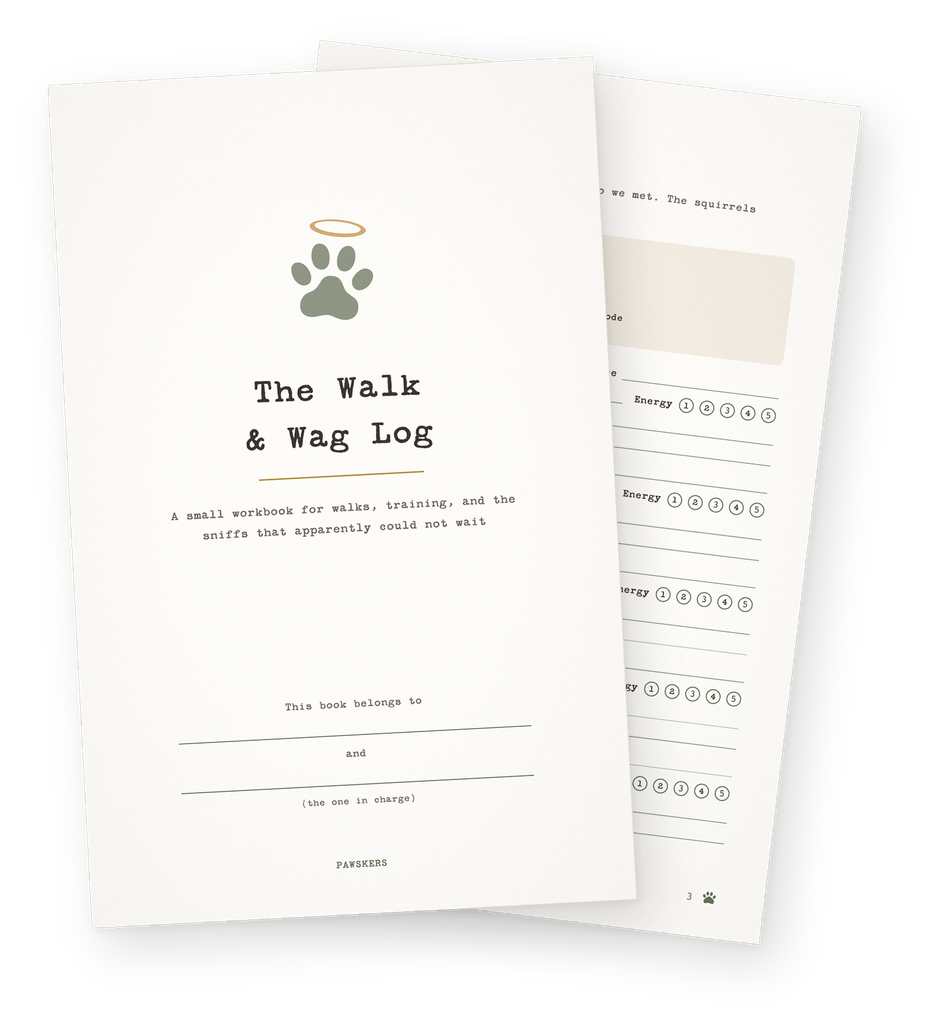 The Walk & Wag Log, a free printable dog walk log